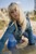 wet girl get wet fully clothed jacket jeans denim bodysuit shoes lake