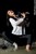 wet girl get wet wet hair fully clothed leggings shirt vest leather boots lake