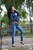 wet girl get wet fully clothed jacket jeans t-shirt high heels shoes lake