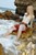 wet girl get wet wet hair fully clothed jacket skirt stockings shoes top sea